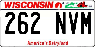 WI license plate 262NVM
