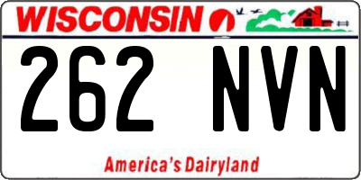 WI license plate 262NVN