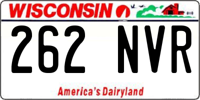 WI license plate 262NVR