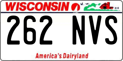 WI license plate 262NVS