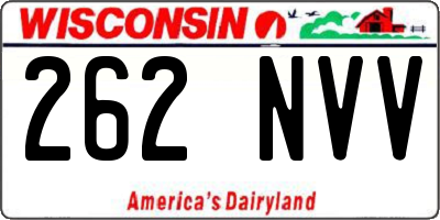 WI license plate 262NVV