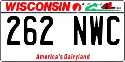 WI license plate 262NWC