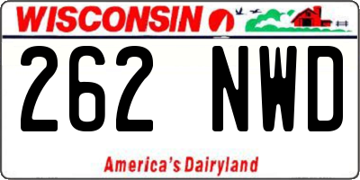 WI license plate 262NWD