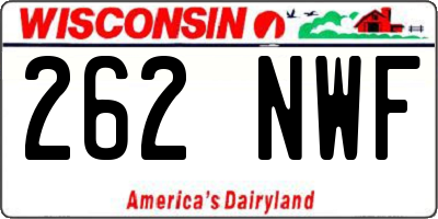 WI license plate 262NWF