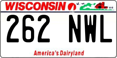 WI license plate 262NWL