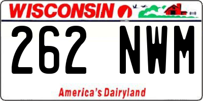 WI license plate 262NWM