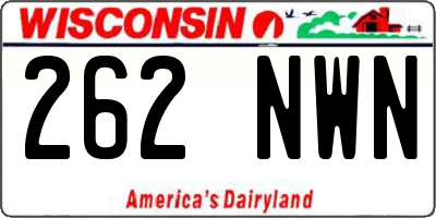WI license plate 262NWN