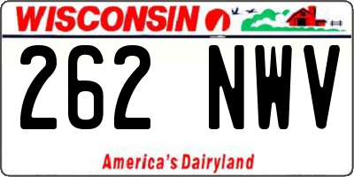 WI license plate 262NWV