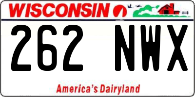 WI license plate 262NWX