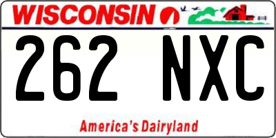 WI license plate 262NXC