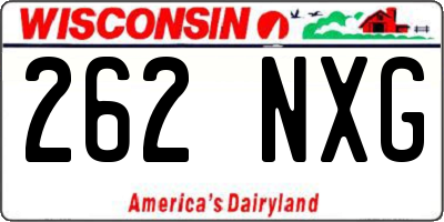 WI license plate 262NXG