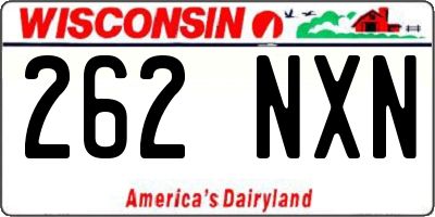 WI license plate 262NXN