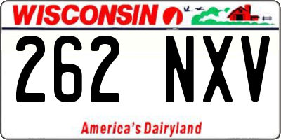 WI license plate 262NXV