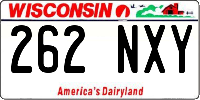 WI license plate 262NXY