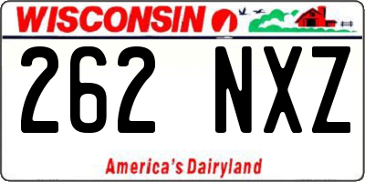 WI license plate 262NXZ