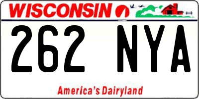 WI license plate 262NYA