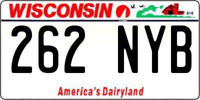 WI license plate 262NYB
