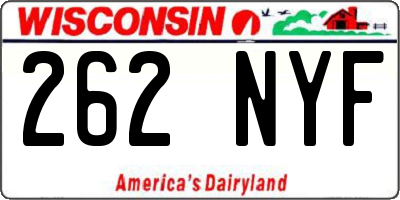 WI license plate 262NYF