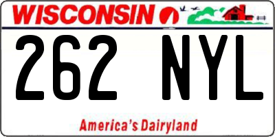 WI license plate 262NYL