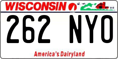 WI license plate 262NYO