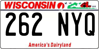 WI license plate 262NYQ