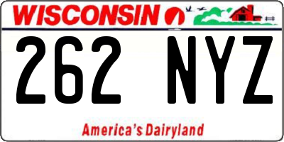WI license plate 262NYZ