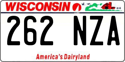 WI license plate 262NZA