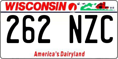 WI license plate 262NZC