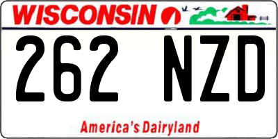 WI license plate 262NZD