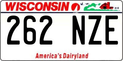 WI license plate 262NZE