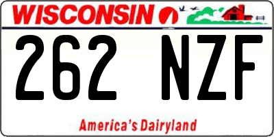 WI license plate 262NZF