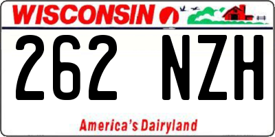 WI license plate 262NZH