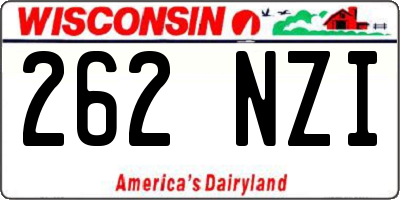WI license plate 262NZI
