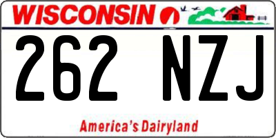 WI license plate 262NZJ