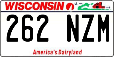 WI license plate 262NZM