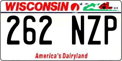 WI license plate 262NZP
