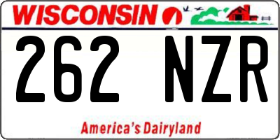 WI license plate 262NZR