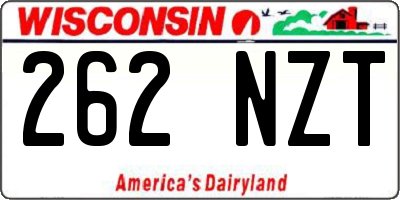 WI license plate 262NZT