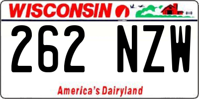 WI license plate 262NZW