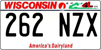 WI license plate 262NZX
