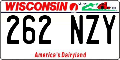 WI license plate 262NZY