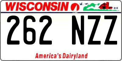 WI license plate 262NZZ