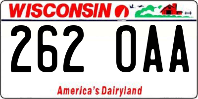 WI license plate 262OAA