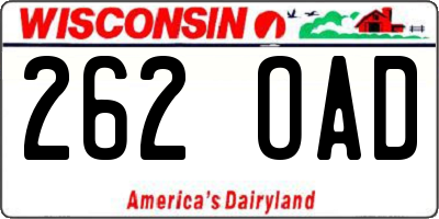 WI license plate 262OAD