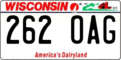 WI license plate 262OAG