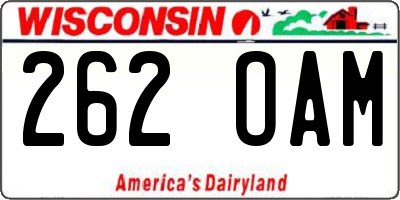 WI license plate 262OAM