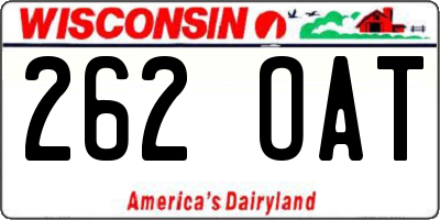 WI license plate 262OAT