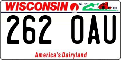 WI license plate 262OAU