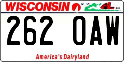 WI license plate 262OAW