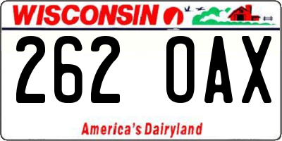 WI license plate 262OAX